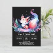 Invitation Whimsical Wild Fox Birthday numérique (Debout devant)