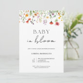 Invitation Whimsical Wildflower Baby in Bloom Shower (Debout devant)