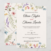 Invitation Whimsical Wildflower Meadow Butterfly Wedding (Devant / Derrière)