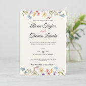 Invitation Whimsical Wildflower Meadow Butterfly Wedding (Debout devant)