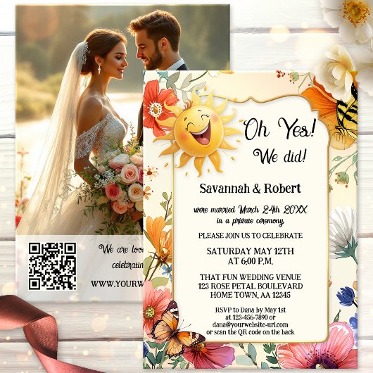 Invitation Whimsical Wildflower Wedding Reception Photo