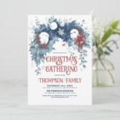 Invitation Whimsical Winter Birds Fête de Noël (Debout devant)