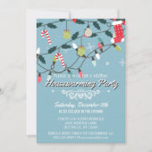 Invitation Whimsical Winter Holiday Blue House Party (Devant)