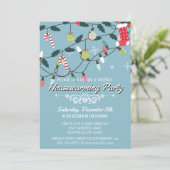 Invitation Whimsical Winter Holiday Blue House Party (Debout devant)