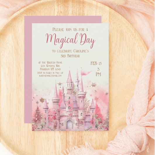 Invitation Whimsical Winter Princess Fairytale Anniversaire