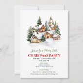 Invitation Whimsical winter scene Christmas party invite (Devant)