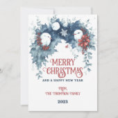 Invitation Whimsical Winter Wings & Birds Noël (Devant)