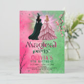 Invitation Whimsical Witch Birthday Party (Debout devant)