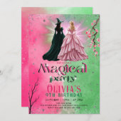 Invitation Whimsical Witch Birthday Party (Devant / Derrière)