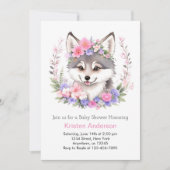 Invitation Whimsical Wolf Dreams dévoilé Baby shower fille (Devant)