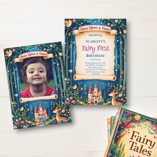 Invitation Whimsical Woodland Castle Fairy First 1st Birthday
