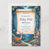 Invitation Whimsical Woodland Castle Fairy First 1st Birthday (Devant)