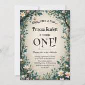 Invitation Whimsical Woodland Forest Fairytale 1st Birthday (Devant)