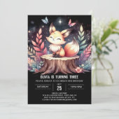 Invitation Whimsical Woods Fox Anniversaire (Debout devant)