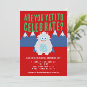 Invitation Whimsical Yeti Fête (Debout devant)