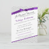 Invitation Whimsical Zigzag Purple Fête des mariées (Debout devant)