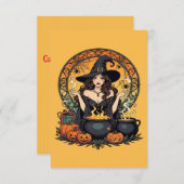 Invitation Whimsically Enchanting Witch With Spiders (Devant / Derrière)