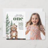 Invitation Whimsland Deer Birthday Photo verte (Devant)