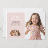 Invitation Whimsland Deer Birthday Pink Photo (Devant)