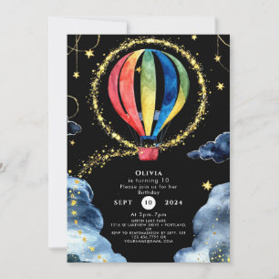 Invitation Whimsman Adventure Hot Air Balloon Anniversaire