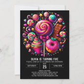 Invitation Whimspop Lollipop Candyland Digital Birthday (Devant)