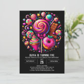 Invitation Whimspop Lollipop Candyland Digital Birthday (Debout devant)
