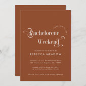 Invitation Whimssar Retro Script Black Bachelorette Party dan (Devant / Derrière)