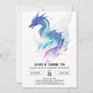 Invitation Whimssar Roaring Fun Dragon Anniversaire