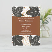 Invitation Whimssd Automne Feuilles et Acorns Mariage (Debout devant)