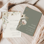 Invitation WhimssFleur sauvage Sage Green Tout en un Mariage