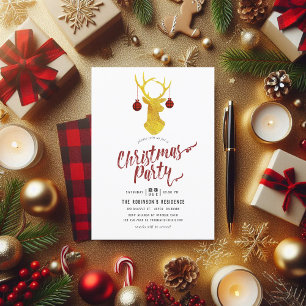 Invitation Whimssical Buffalo Plaid Rustic Christmas Party