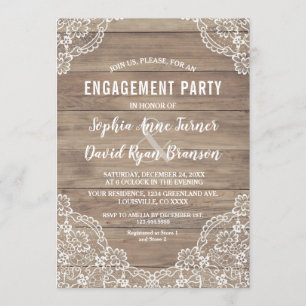Invitation Whimssical Vintage dentelle Vieux grange