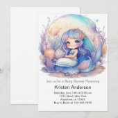 Invitation Whimsski Underwater Adventure Mermaid Baby shower (Devant / Derrière)