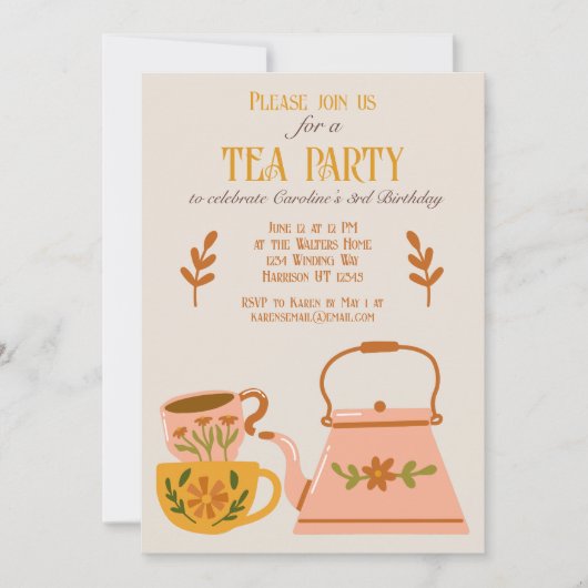 Invitation Whimsst Fall Fairytale Tea Party (Devant)