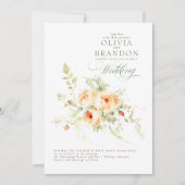 Invitation Whimsstic Romantic Floral Terracotta Mariage de au (Devant)