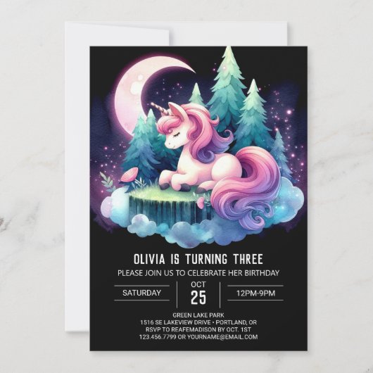 Invitation Whimsy Boho Horse Anniversaire (Devant)