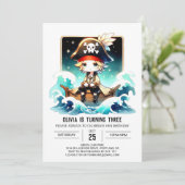 Invitation Whimsy Boho Pirate Anniversaire (Debout devant)