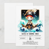 Invitation Whimsy Boho Pirate Anniversaire (Devant / Derrière)