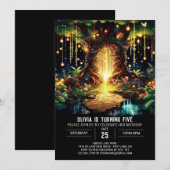 Invitation Whimsy Bright Woodland Digital Anniversaire (Devant / Derrière)