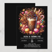 Invitation Whimsy Chocolate Candyland Digital Anniversaire (Devant / Derrière)