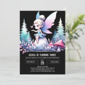 Invitation Whimsy Cute Fairy Anniversaire (Debout devant)