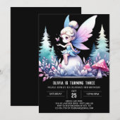 Invitation Whimsy Cute Fairy Anniversaire (Devant / Derrière)