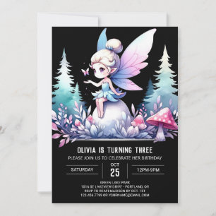 Invitation Whimsy Cute Fairy Anniversaire