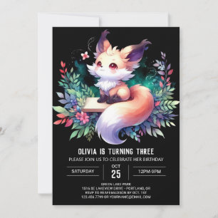 Invitation Whimsy Cute Fox Anniversaire numérique