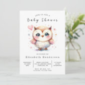 Invitation Whimsy Digital Owl Baby shower (Debout devant)