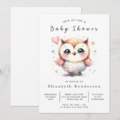 Invitation Whimsy Digital Owl Baby shower (Devant / Derrière)