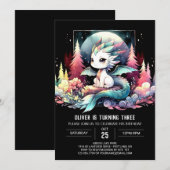 Invitation Whimsy Elegant Dragon Anniversaire (Devant / Derrière)