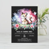 Invitation Whimsy Elegant Tiger Anniversaire (Debout devant)