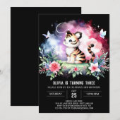 Invitation Whimsy Elegant Tiger Anniversaire (Devant / Derrière)