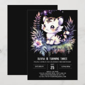 Invitation Whimsy Elegant Tiger Anniversaire (Devant / Derrière)
